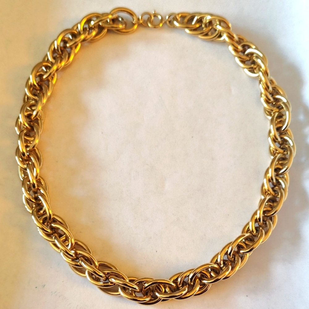 Heavy Gold Plate Link Chain Necklace